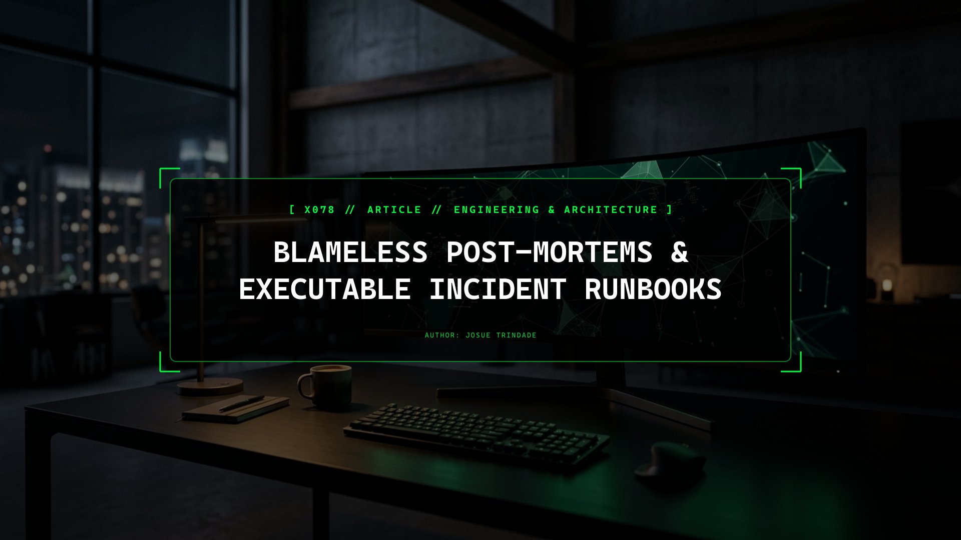 Engineering Resilient Incident Response: Blameless Post-Mortems, MTTD/MTTR, and Executable Runbooks