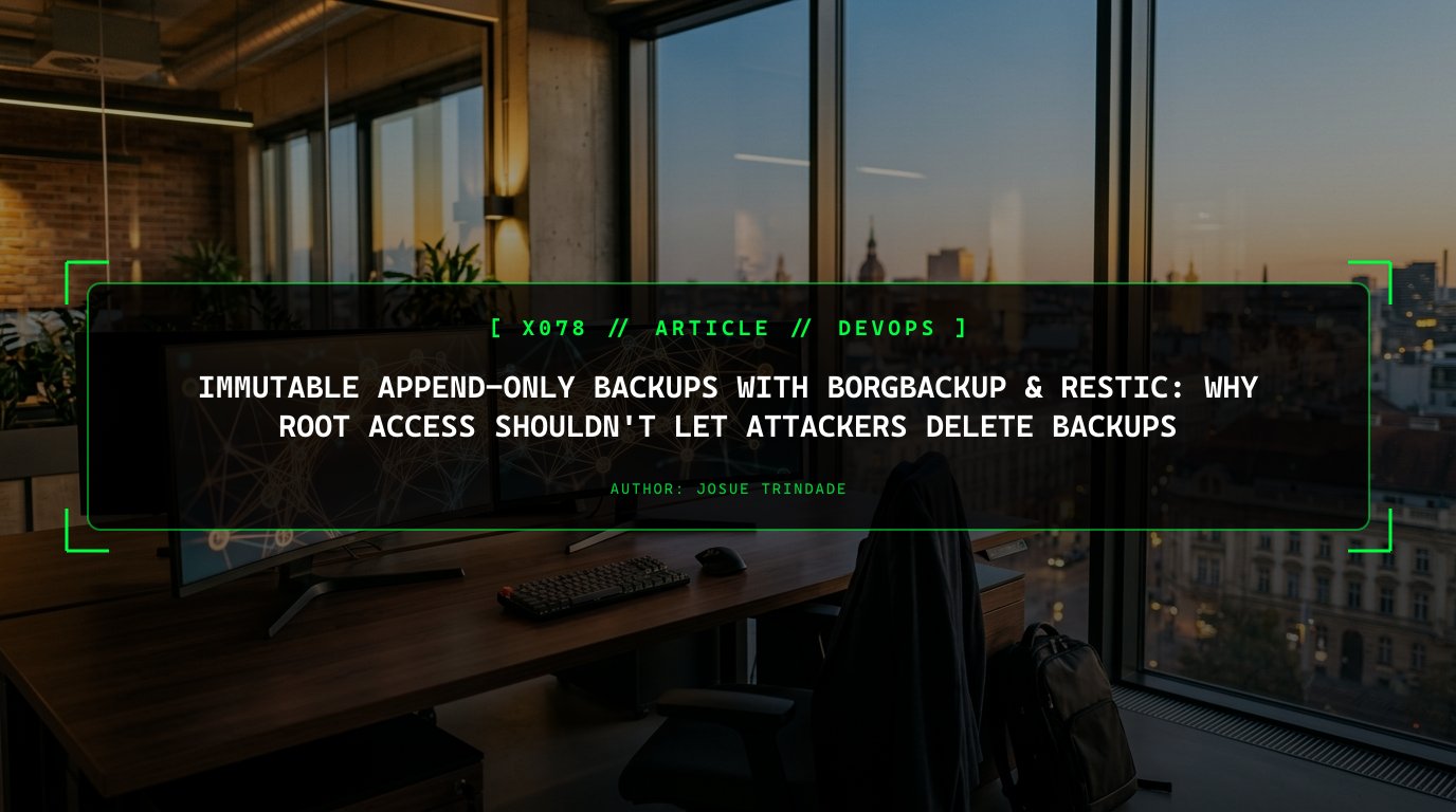 Immutable Append-Only Backups with BorgBackup & Restic: Why Root Access Shouldn't Let Attackers Delete Backups