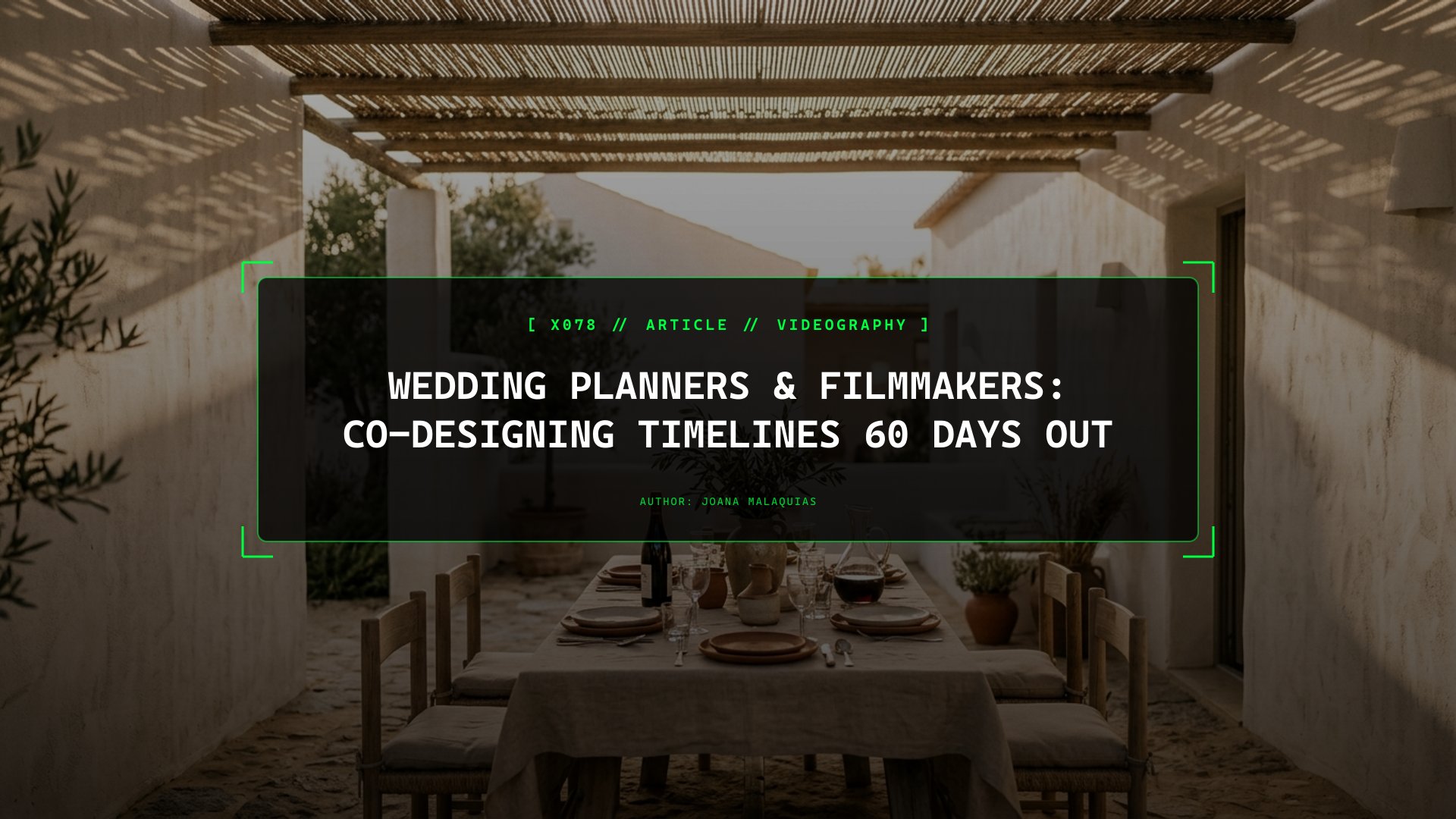 Wedding Planners & Filmmakers: Co-Designing Timelines 60 Days Out