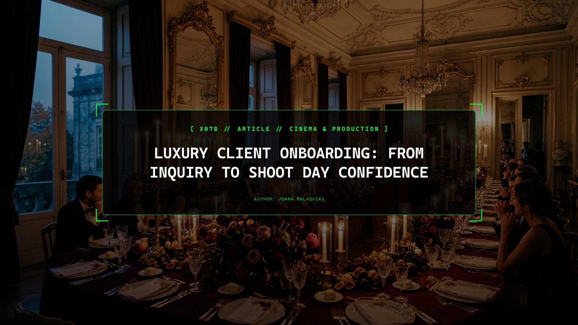 Luxury Client Onboarding: From Inquiry to Shoot Day Confidence