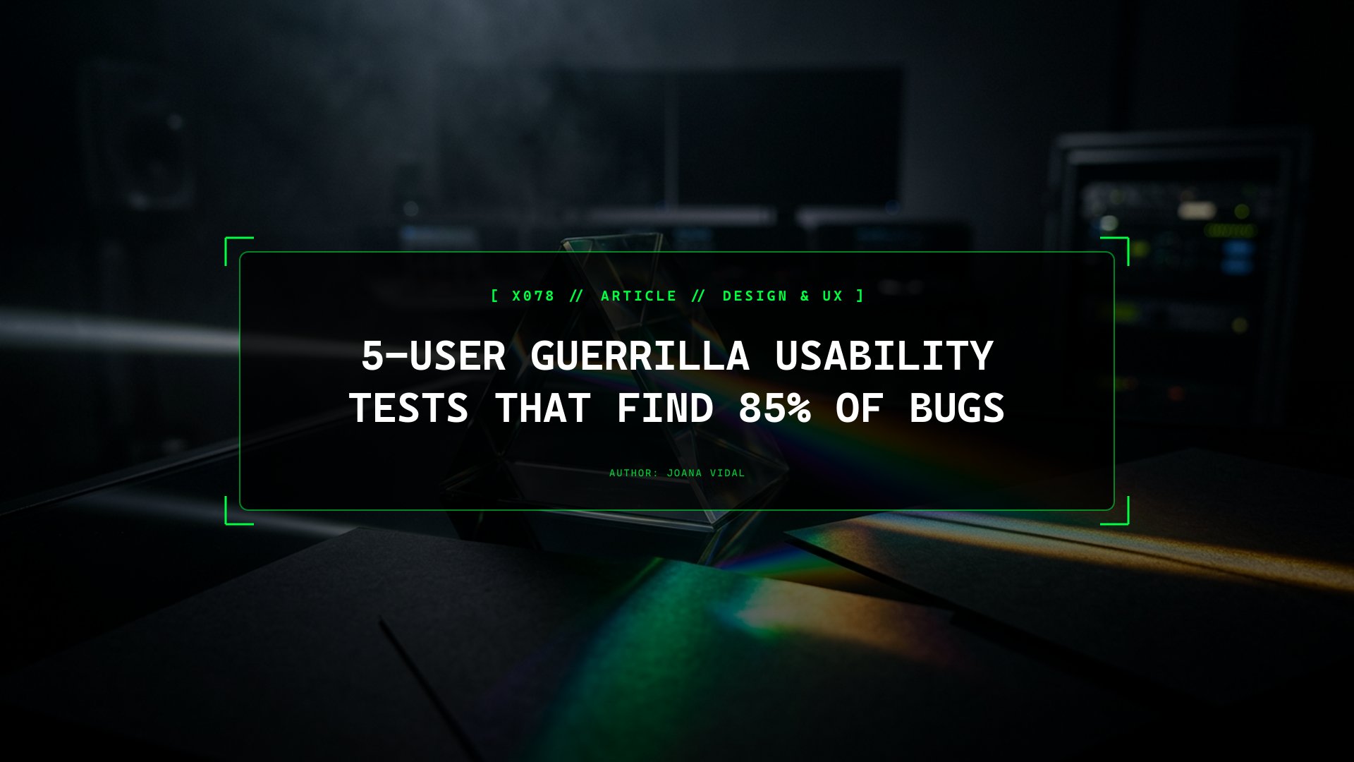 Conducting 5-User Guerrilla Usability Tests That Uncover 85% of Friction Points