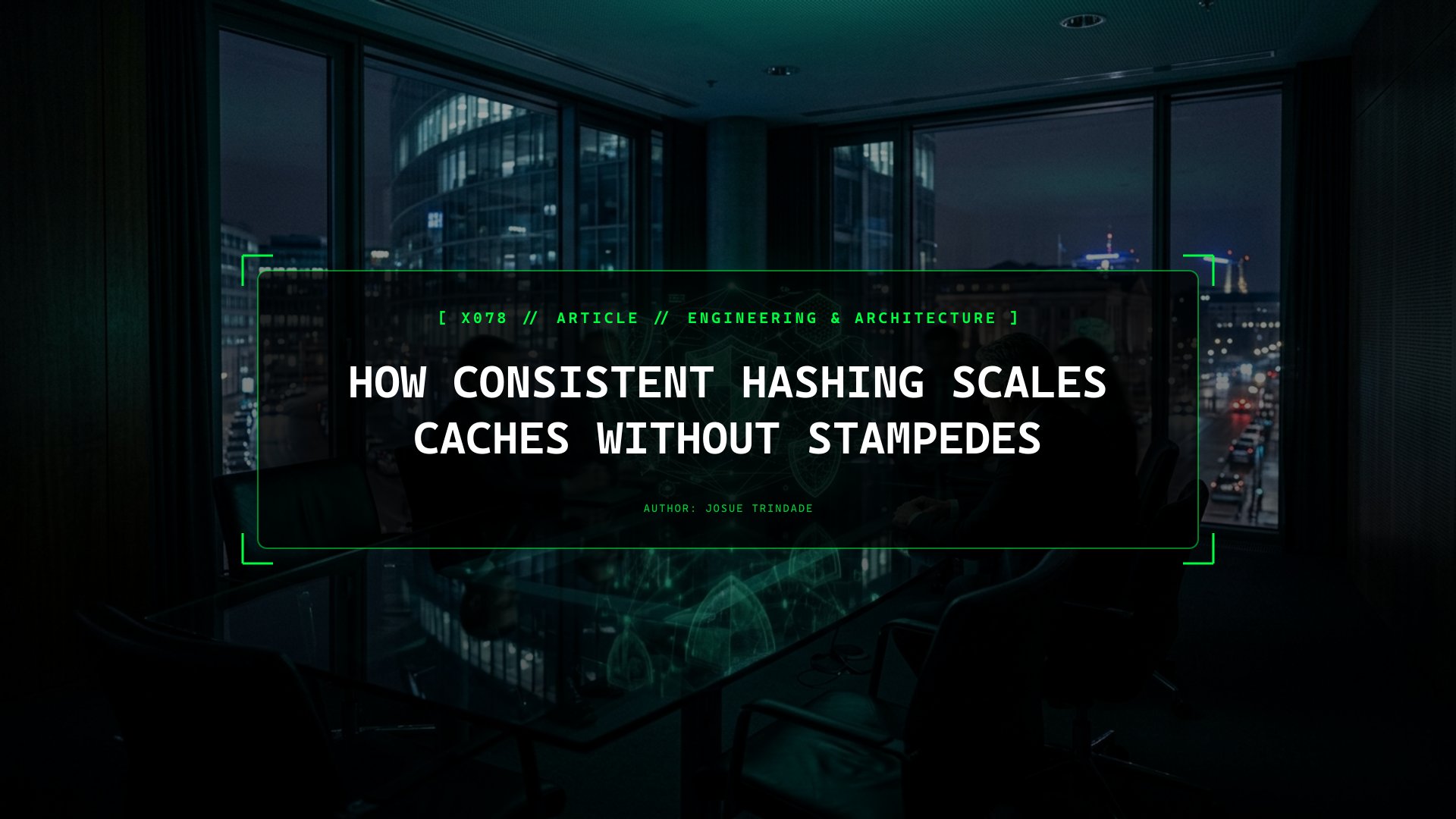 Why hash(key) % N Causes Cache Stampedes and How Consistent Hashing Rings Save 1/N Keys
