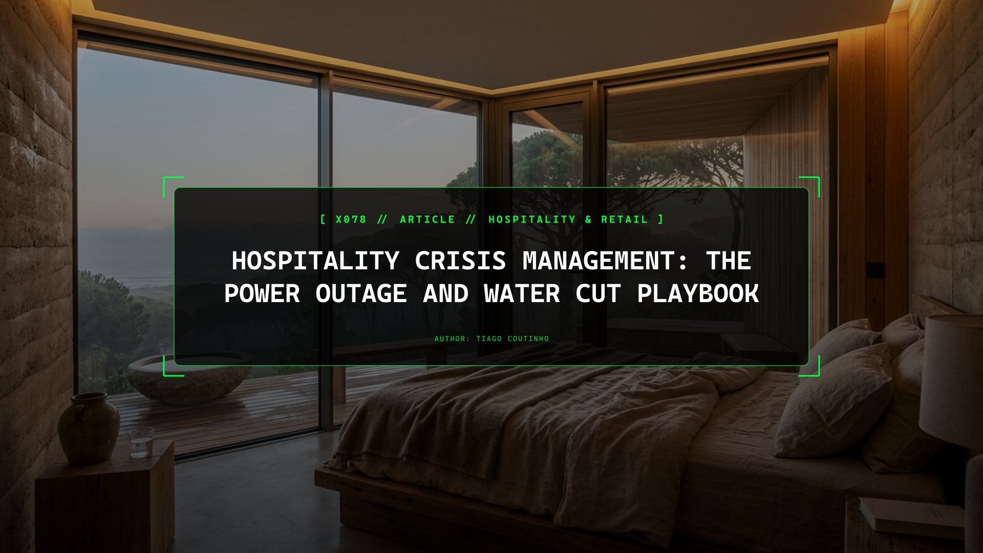 Hospitality Crisis Management: The Power Outage and Water Cut Playbook