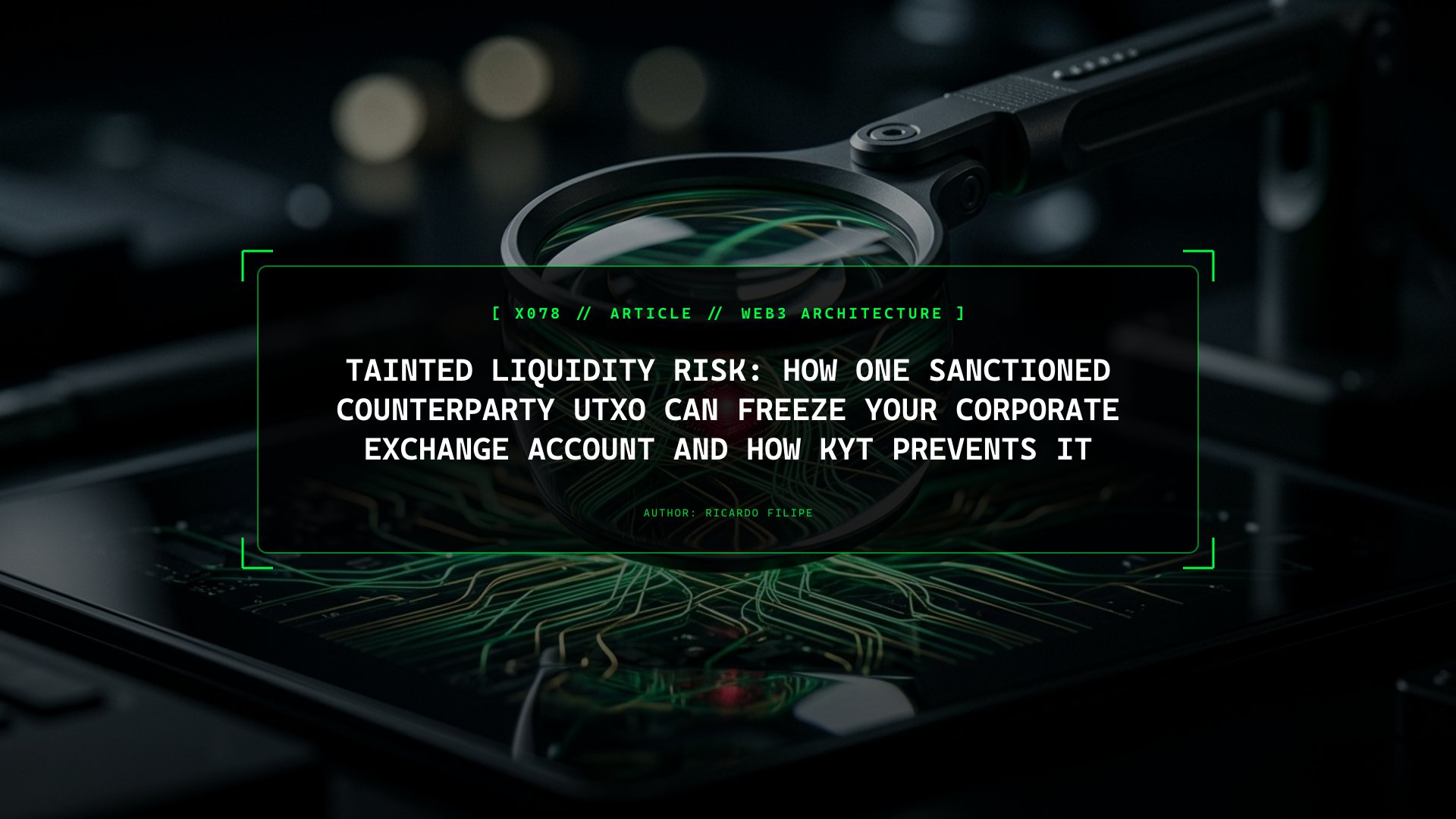Tainted Liquidity Risk: How One Sanctioned Counterparty UTXO Can Freeze Your Corporate Exchange Account and How KYT Prevents It