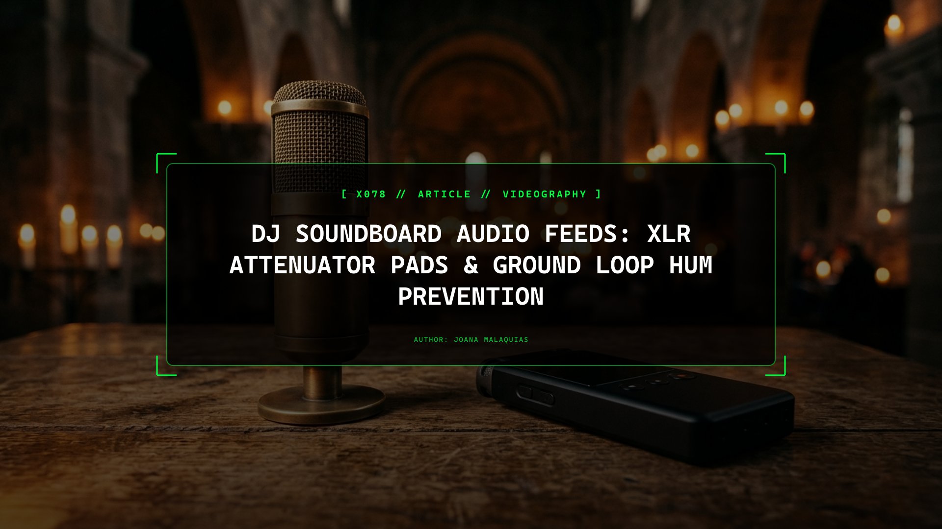 DJ Soundboard Audio Feeds: XLR Attenuator Pads & Ground Loop Hum Prevention