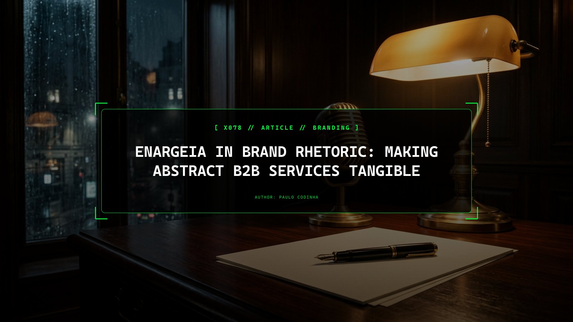 Classical Enargeia Visually Explained: Placing the Scene Before the Reader's Eyes So They Can See Your Service Working