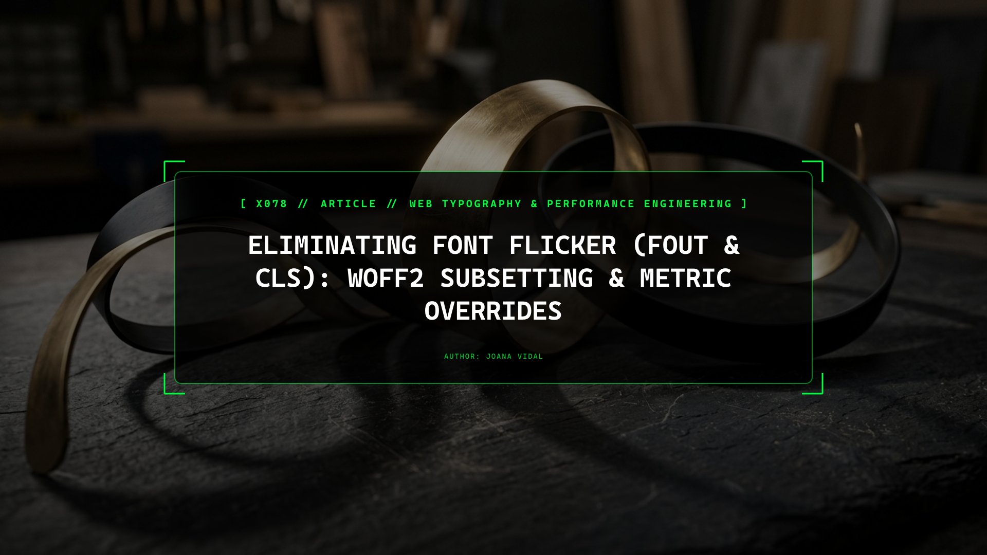 Eliminating Font Flicker (FOUT & CLS): WOFF2 Subsetting & Metric Overrides