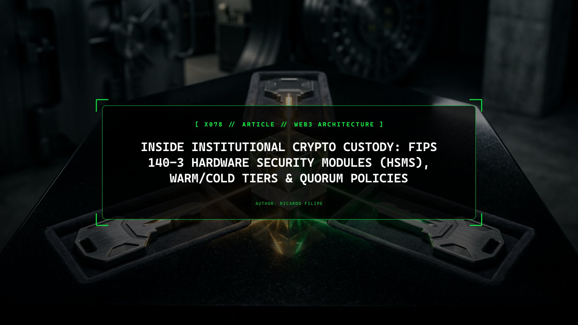 Inside Institutional Crypto Custody: FIPS 140-3 Hardware Security Modules (HSMs), Warm/Cold Tiers & Quorum Policies