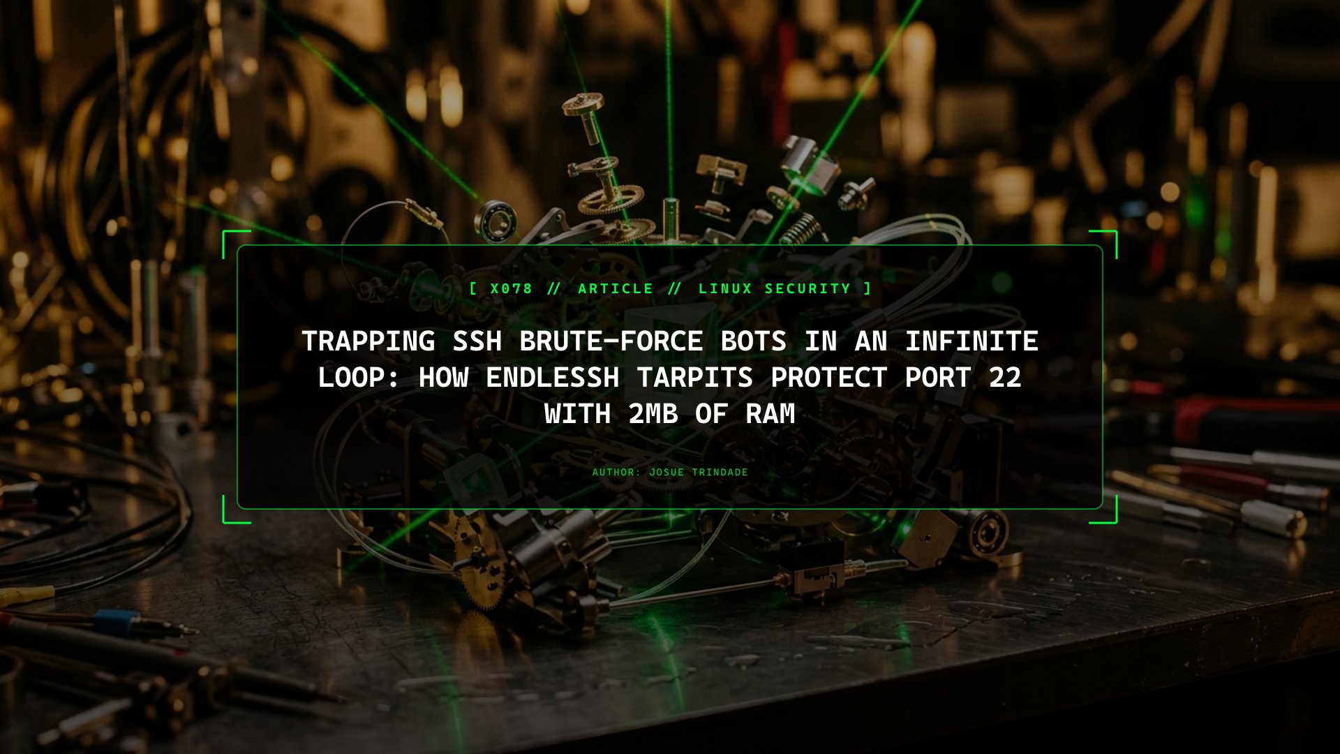 Trapping SSH Brute-Force Bots in an Infinite Loop: How Endlessh Tarpits Protect Port 22 With 2MB of RAM