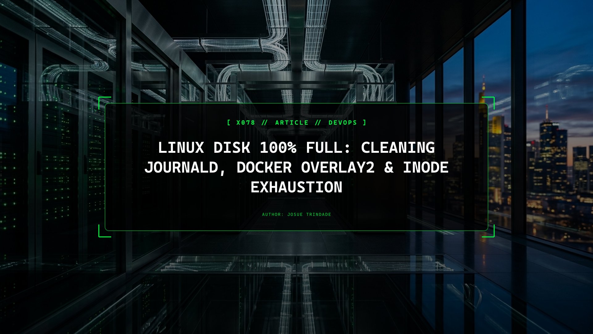 Server Disk 100% Full? A Practical Playbook for Cleaning journald, Docker overlay2, and Inode Exhaustion