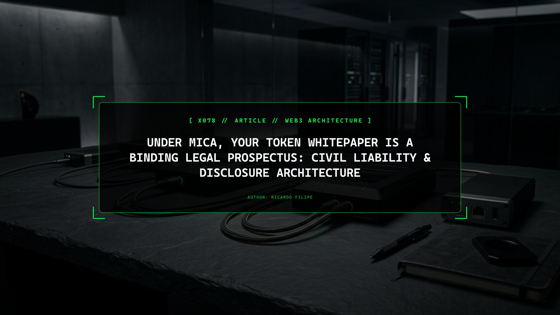 Under MiCA, Your Token Whitepaper Is a Binding Legal Prospectus: Civil Liability & Disclosure Architecture