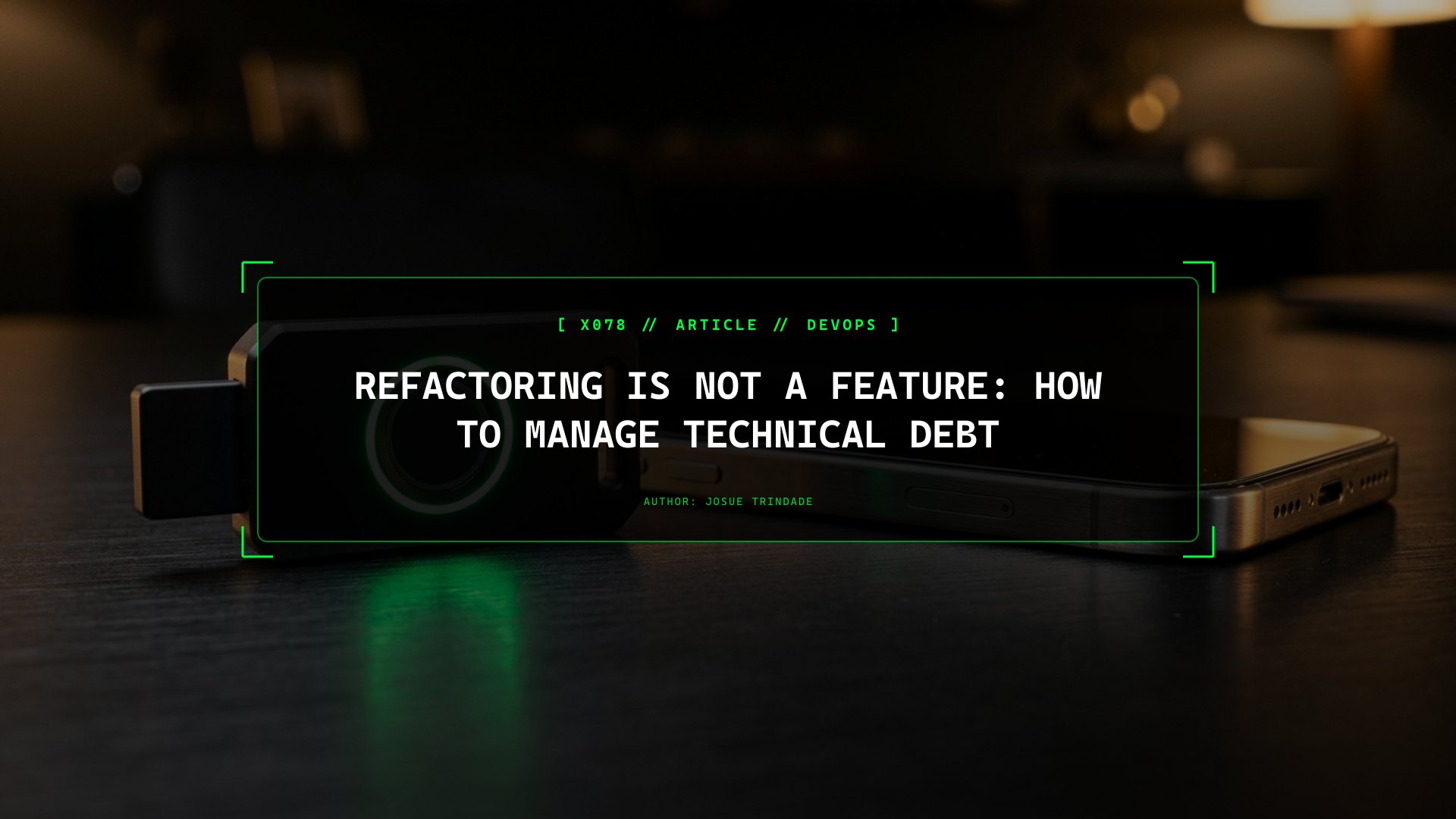 Refactoring Is Not a Feature