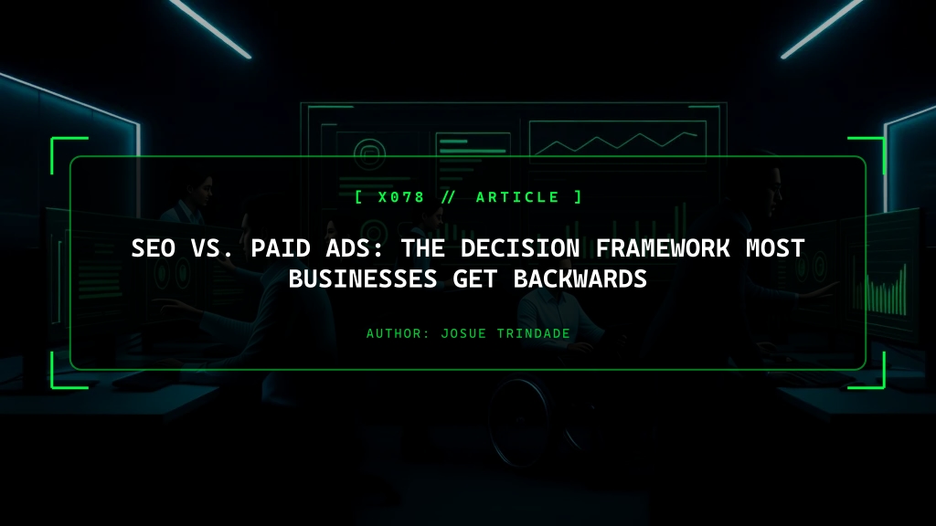 SEO vs. Paid Ads: The Decision Framework Most Businesses Get Backwards