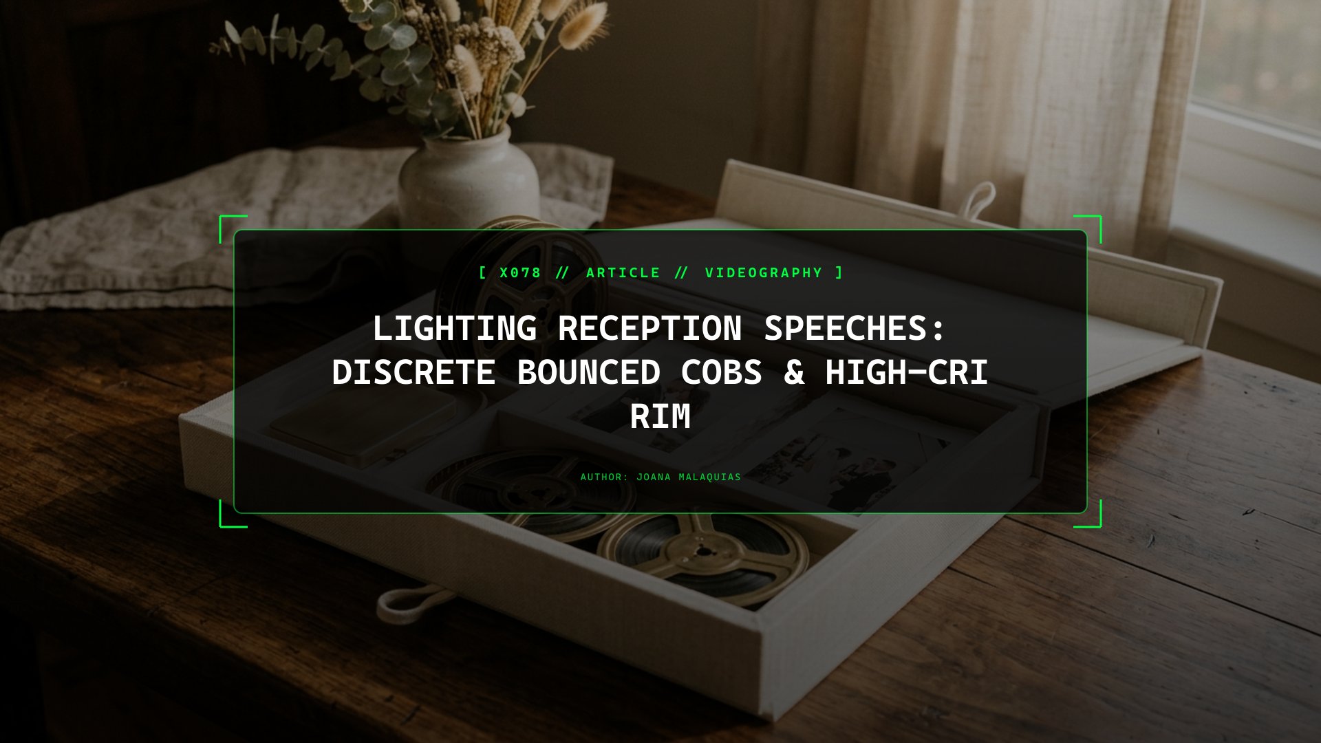 Lighting Reception Speeches: Discrete Bounced COBs & High-CRI Rim