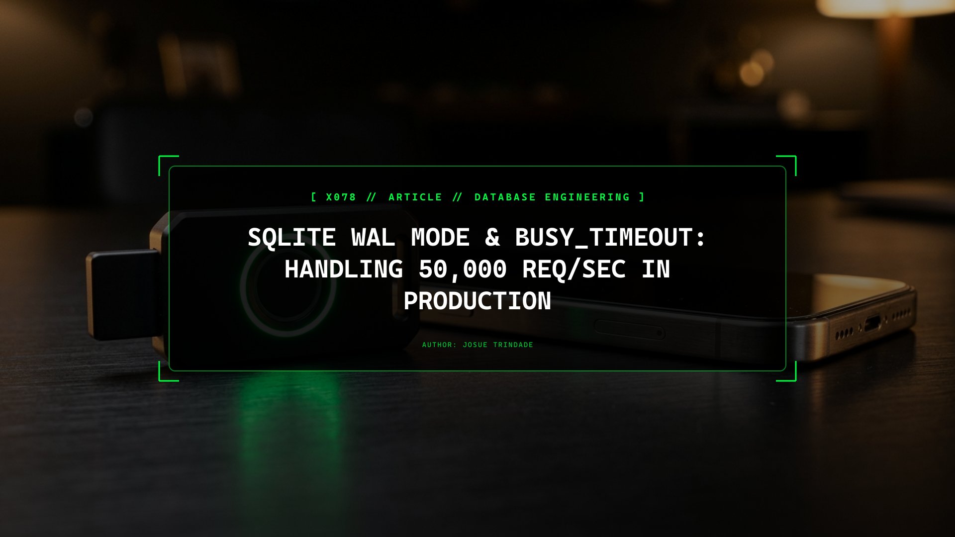 Why Default SQLite Locks Up Under Load—and How Two Pragmas (journal_mode=WAL & busy_timeout) Handle 50,000 Req/Sec