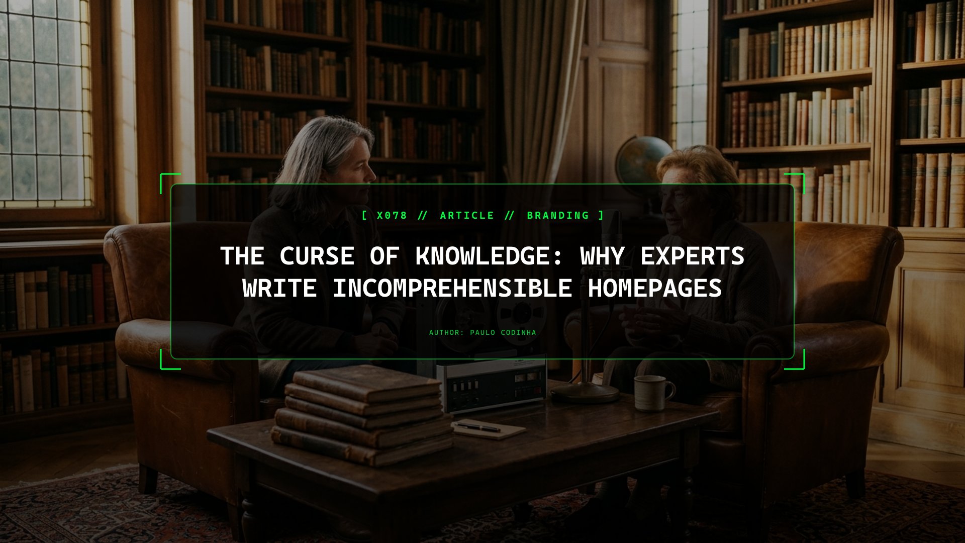The Curse of Knowledge Visually Explained: Why Knowing Too Much About Your Product Makes Your Homepage Unreadable