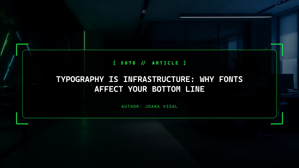Typography is Hard Infrastructure: Why Your Arrogant Font Choices Directly Destroy Your Bottom Line