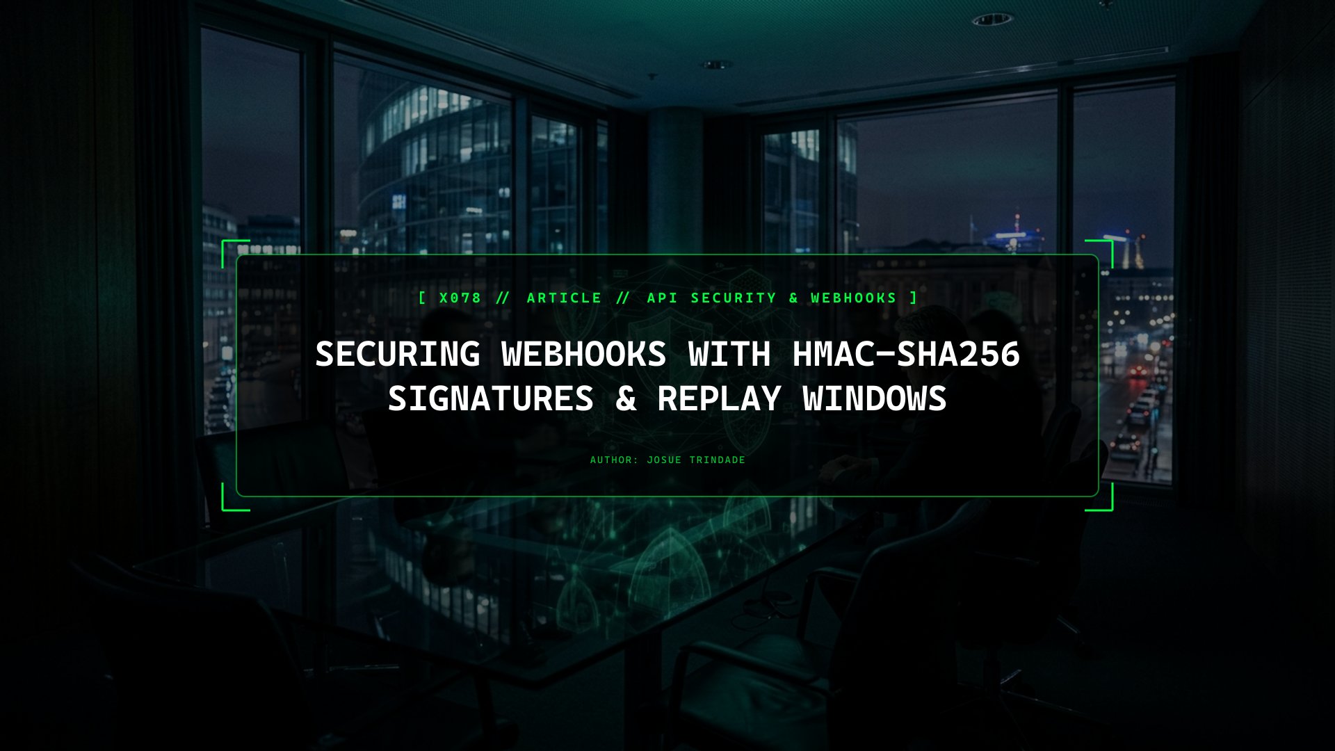 Securing Webhooks with HMAC-SHA256 Signatures & Replay Windows