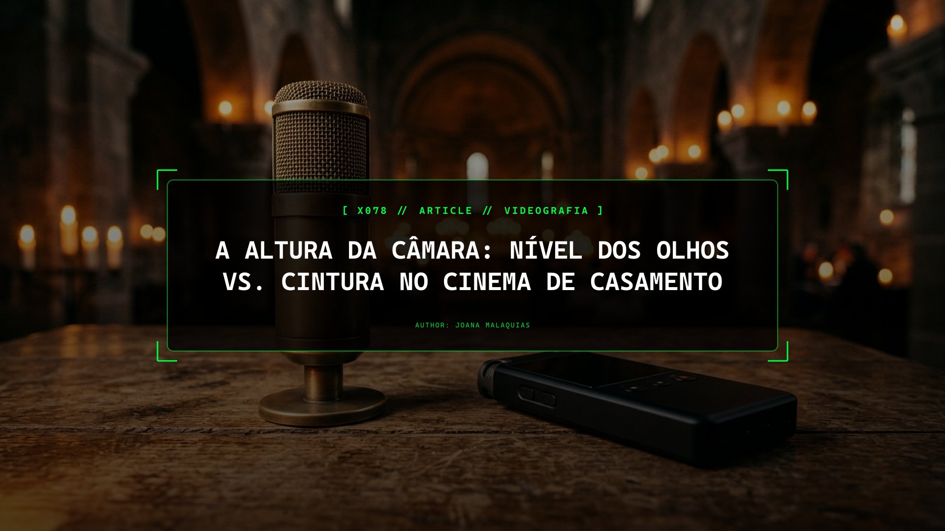 A Altura da Câmara: Nível dos Olhos vs. Cintura no Cinema de Casamento