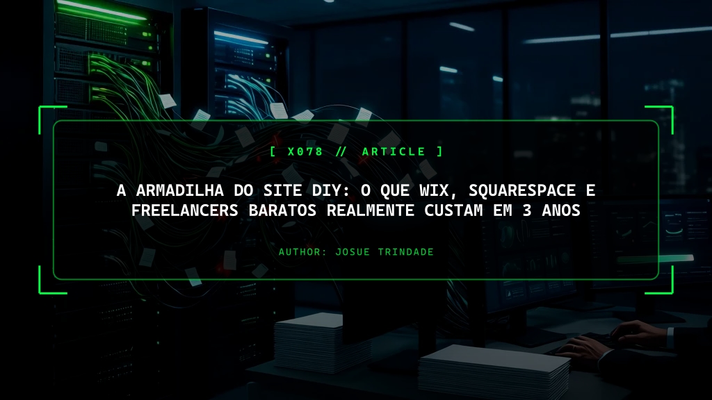 A Armadilha do Site DIY: O Que Wix e Freelancers Baratos Realmente Custam em 3 Anos