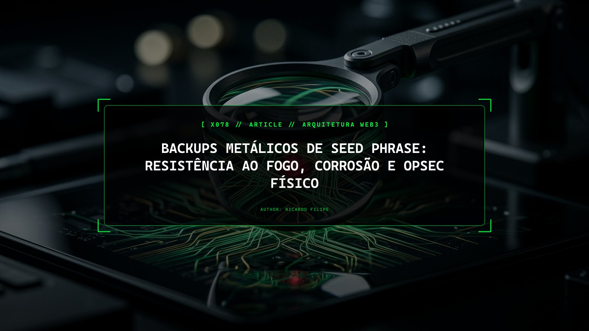 Backups Metálicos de Seed Phrase: Resistência ao Fogo, Corrosão e OPSEC Físico