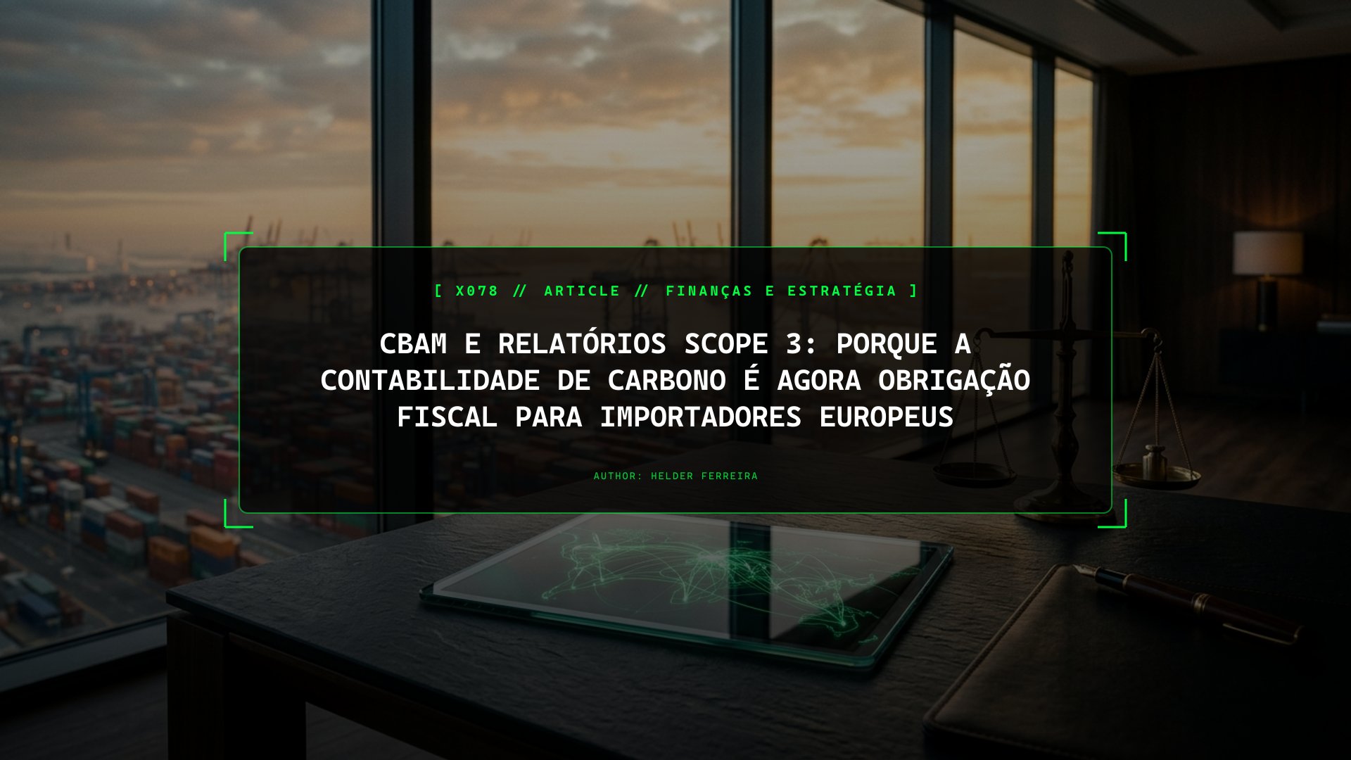 CBAM e Relatórios Scope 3: Porque a Contabilidade de Carbono É Agora Obrigação Fiscal para Importadores Europeus