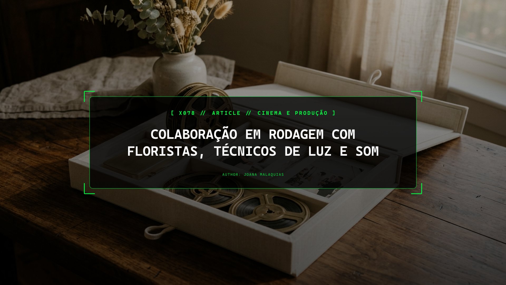 Colaboração em Rodagem com Floristas, Técnicos de Luz e Som