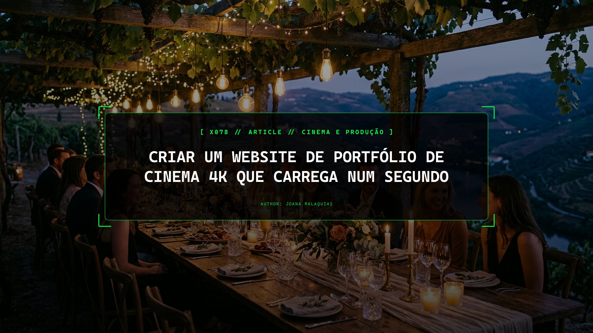 Criar um Website de Portfólio de Cinema 4K que Carrega num Segundo