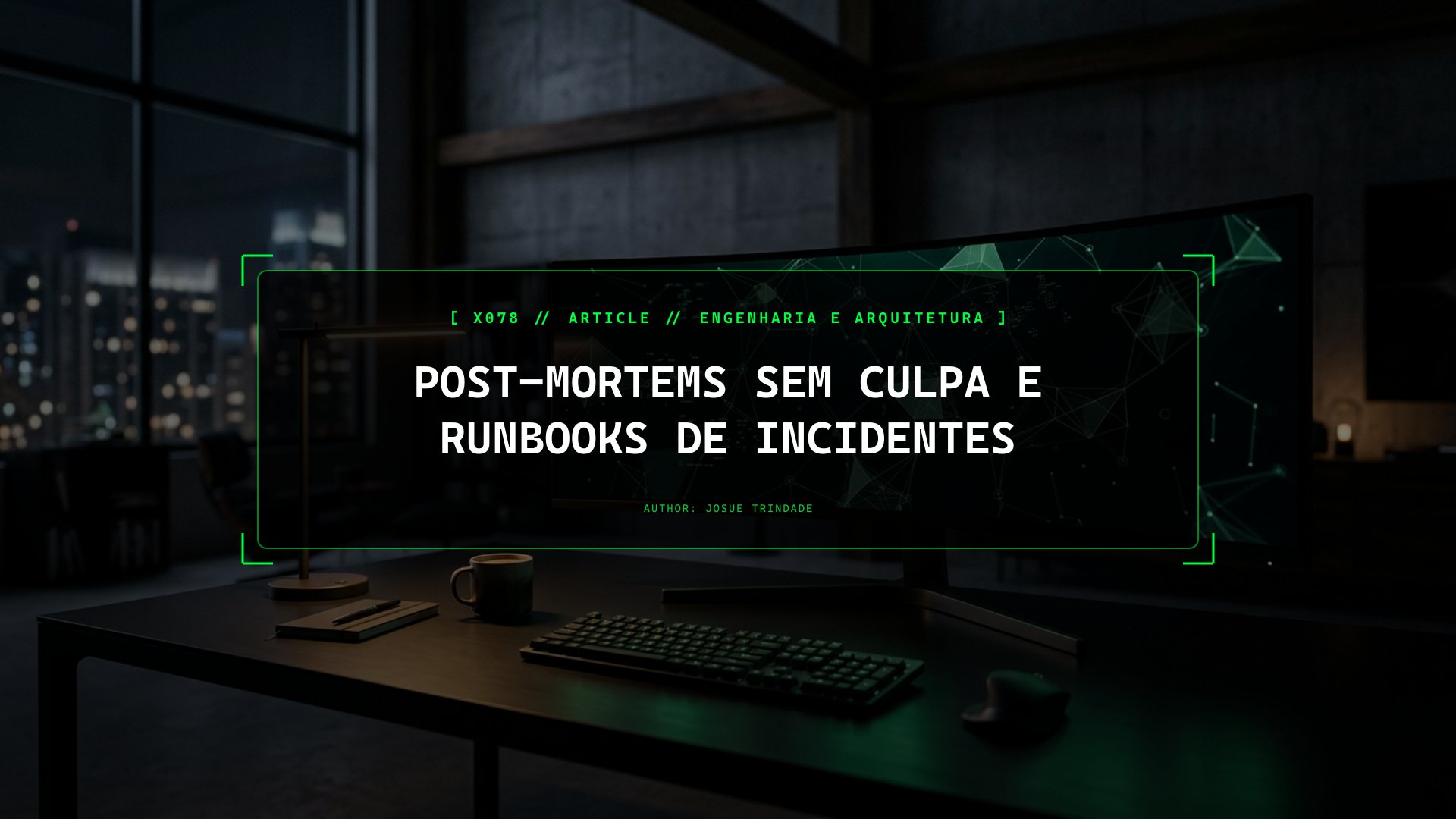 Como Estruturar Resposta a Incidentes: Post-Mortems Sem Culpa, MTTD/MTTR e Runbooks Executáveis