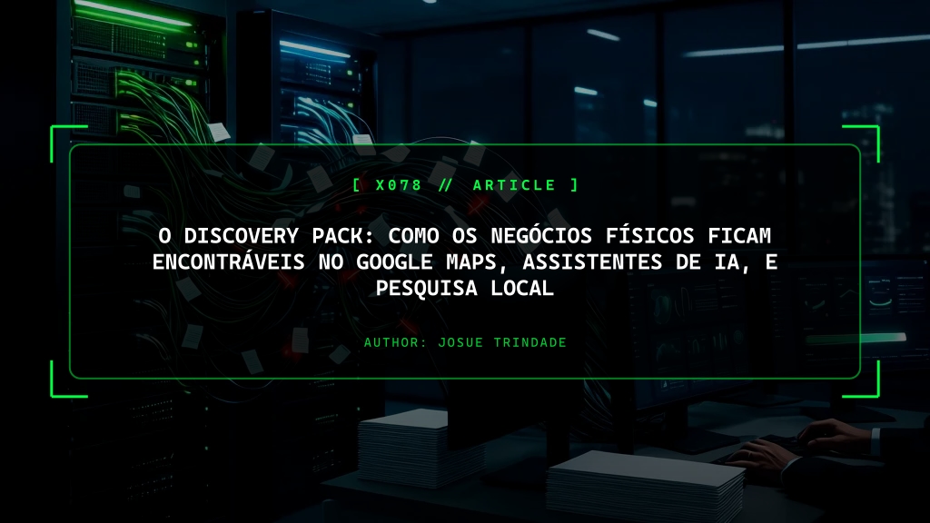 O Discovery Pack: Como os negócios físicos (como restaurantes, retalho local e clínicas) Ficam Encontráveis no Google Maps, IA e Pesquisa Local