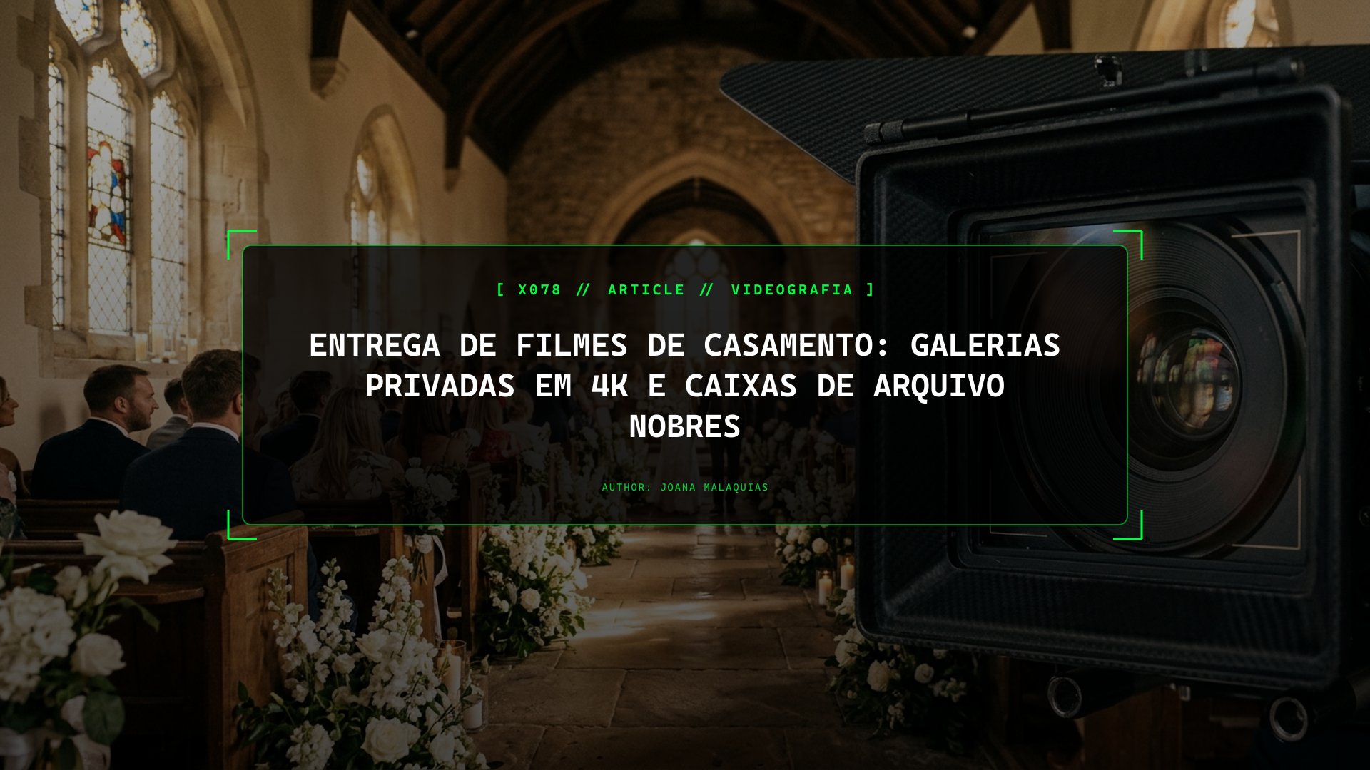Entrega de Filmes de Casamento: Galerias Privadas em 4K e Caixas de Arquivo Nobres