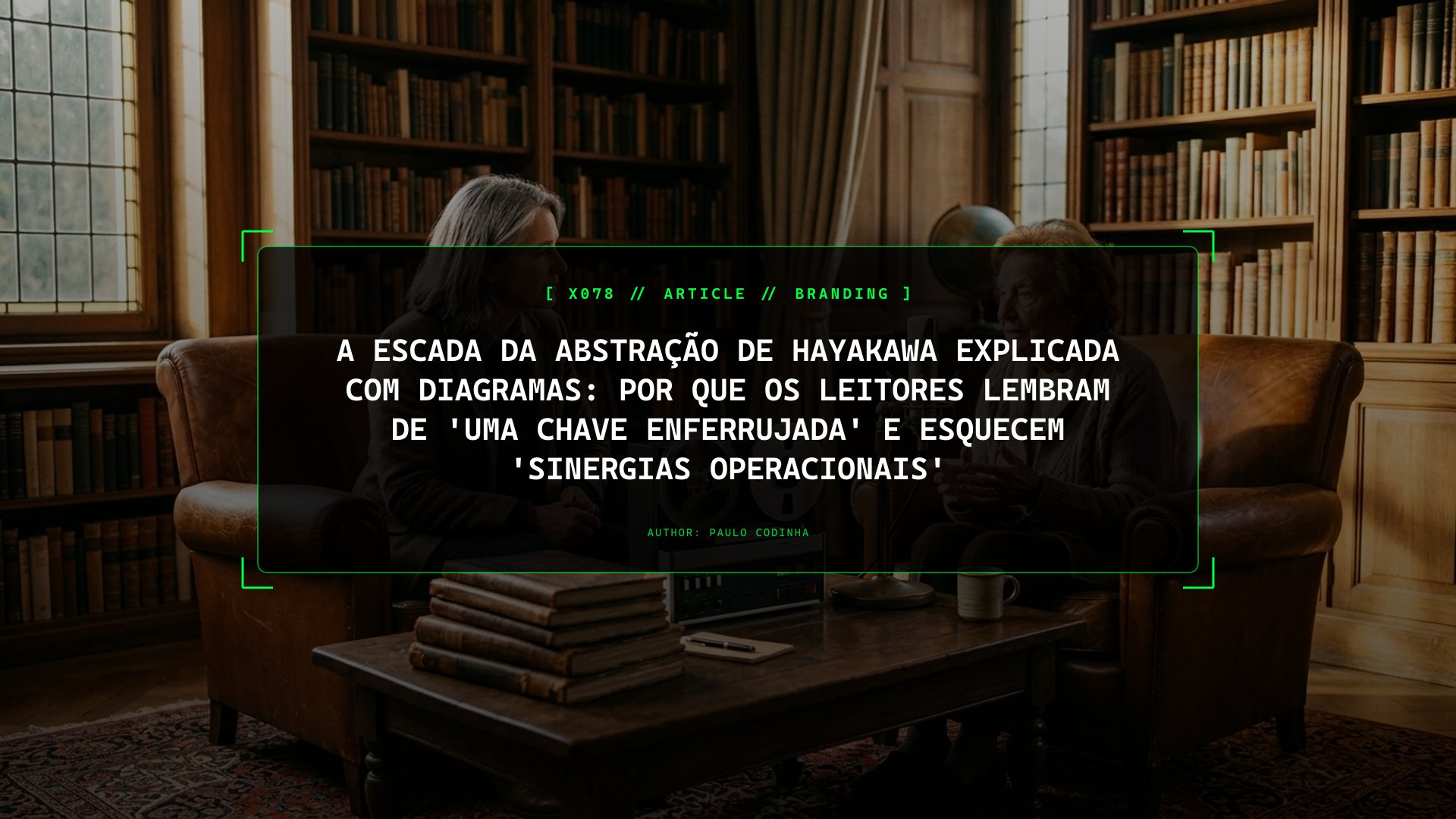A Escada da Abstração de Hayakawa Explicada na Prática: Por que os Leitores Lembram de 'Uma Chave Enferrujada' e Esquecem 'Sinergias Operacionais'