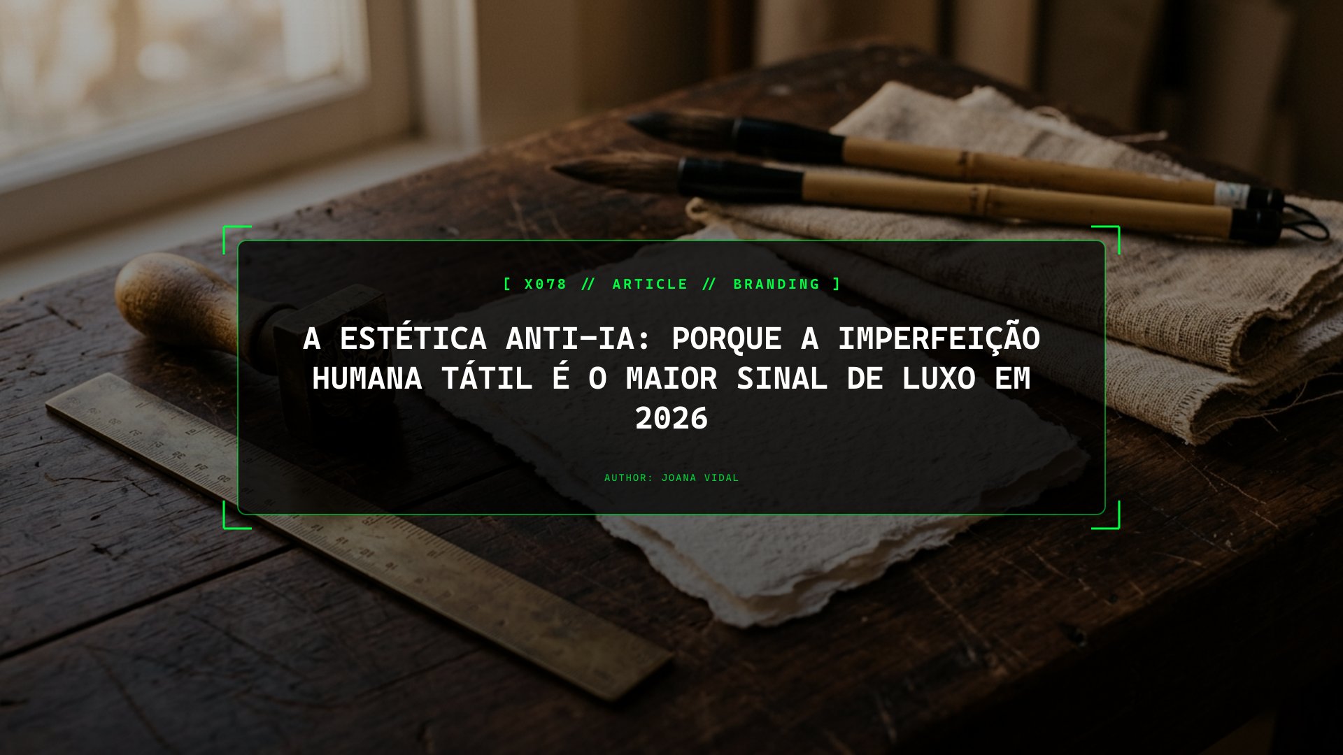 A Estética Anti-IA: Porque a Imperfeição Humana Tátil É o Maior Sinal de Luxo em 2026