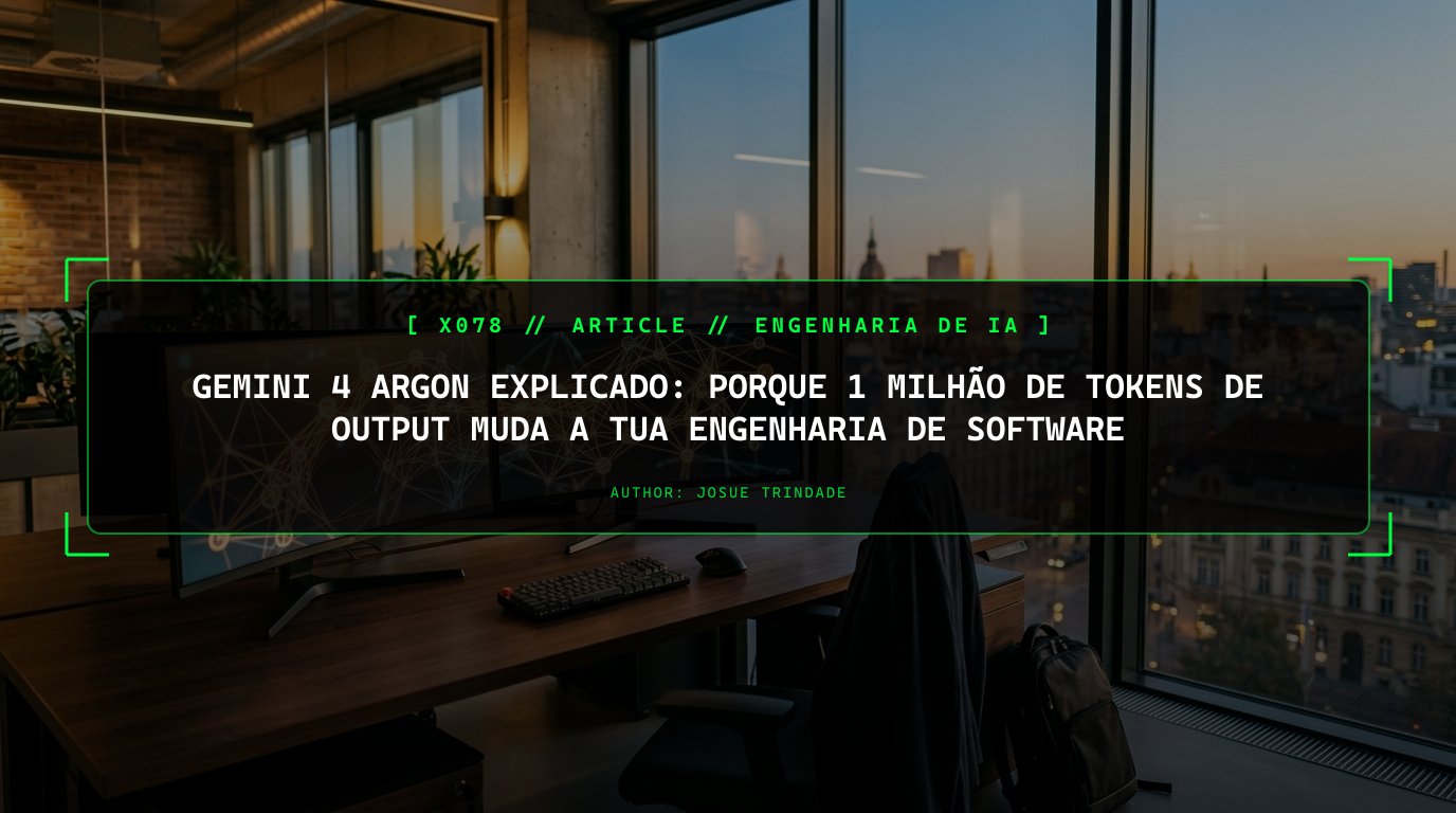 Gemini 4 Argon Explicado: Porque 1 Milhão de Tokens de Output Muda a Tua Engenharia de Software