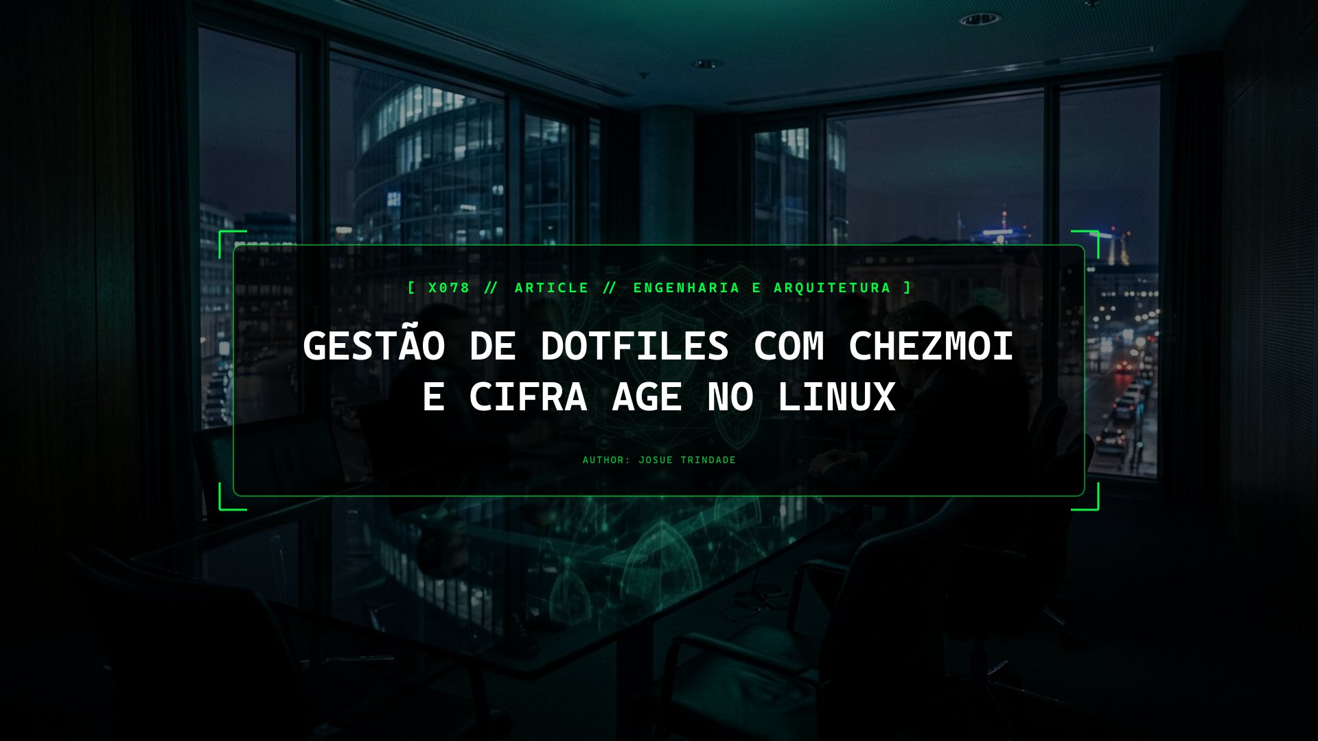 Como Ter Estações de Trabalho e Servidores Reprodutíveis com Templates chezmoi e Cifra age