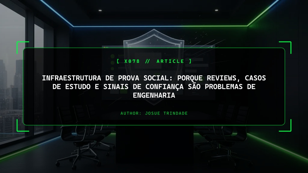 Infraestrutura de Prova Social: Porque Reviews e Sinais de Confiança São Problemas de Engenharia