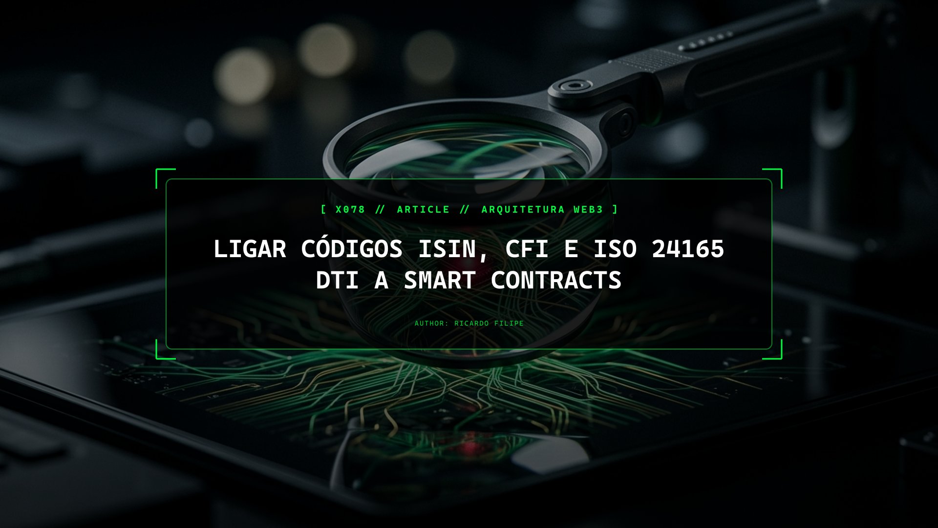 Ligar Códigos ISIN, CFI e ISO 24165 DTI a Smart Contracts