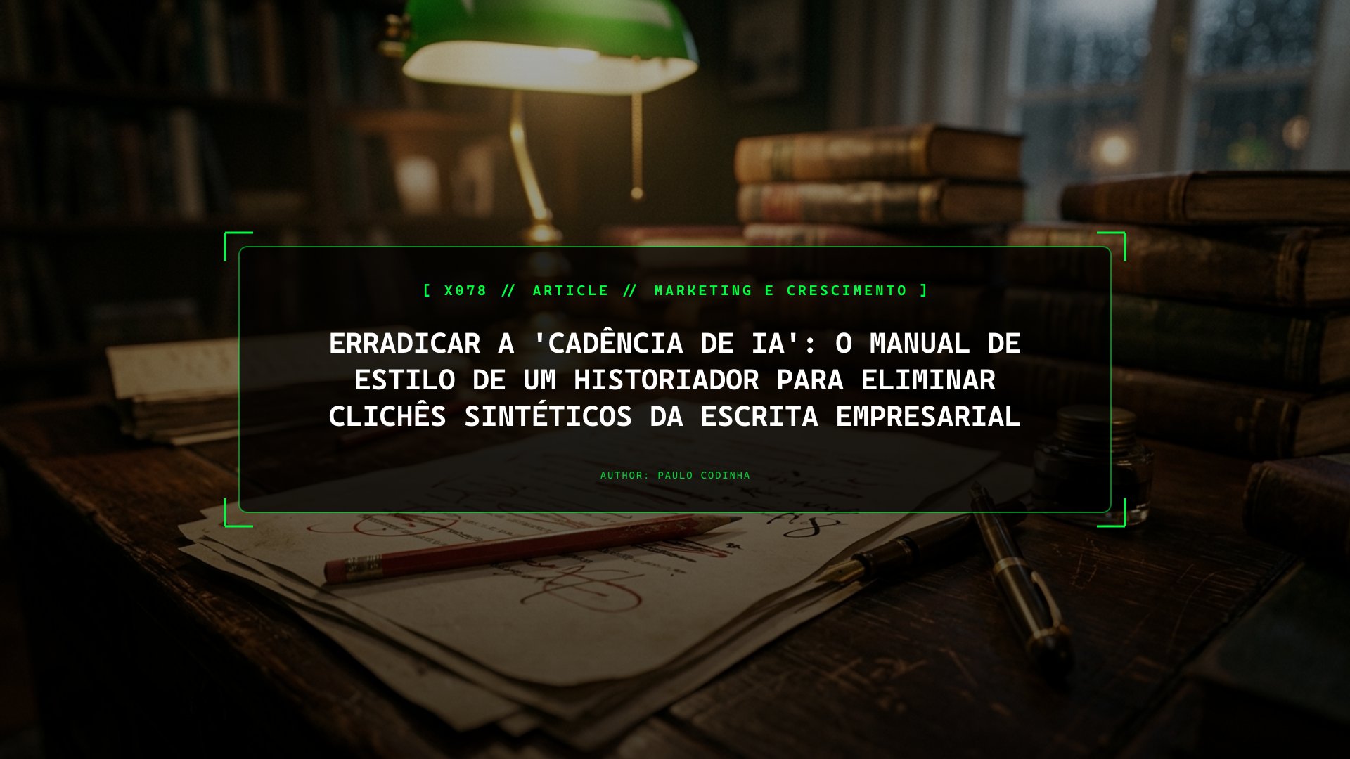 Erradicar a 'Cadência de IA': O Manual de Estilo de um Historiador para Eliminar Clichês Sintéticos da Escrita Empresarial