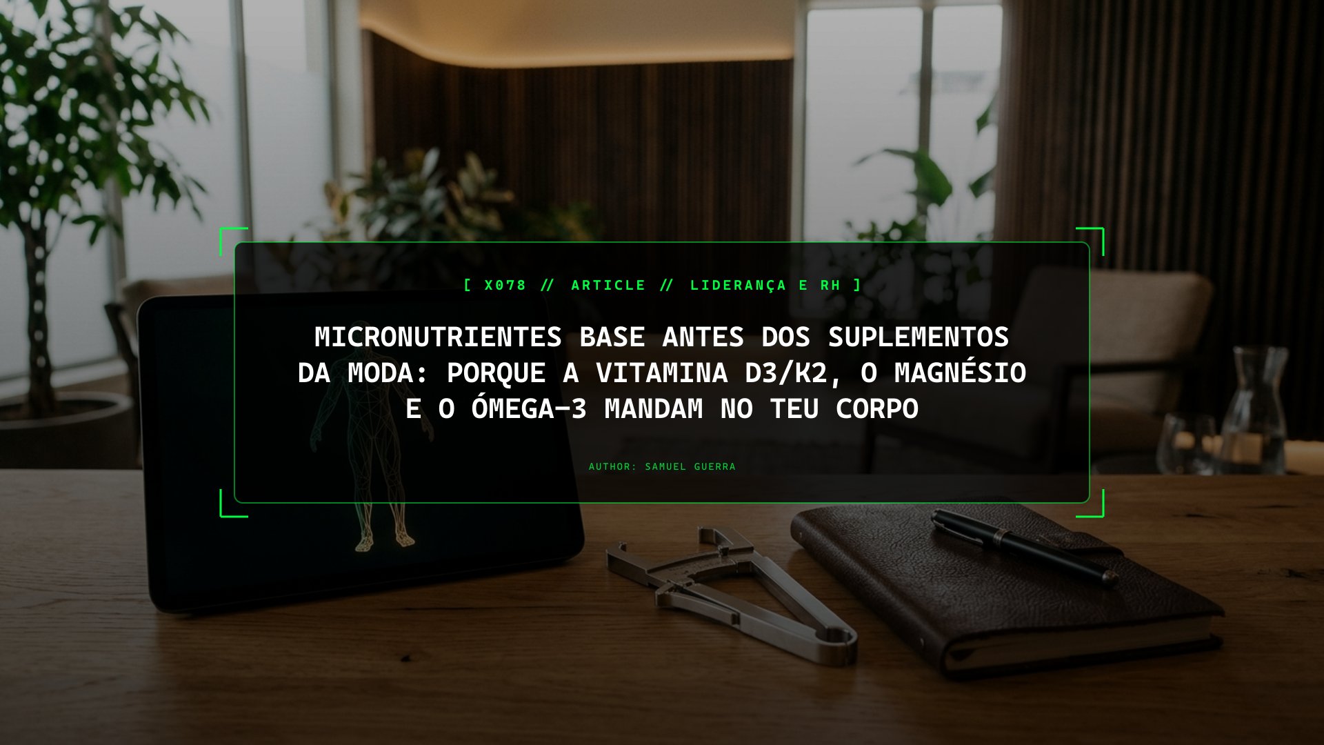 Micronutrientes Base Antes dos Suplementos da Moda: Porque a Vitamina D3/K2, o Magnésio e o Ómega-3 Mandam no Teu Corpo