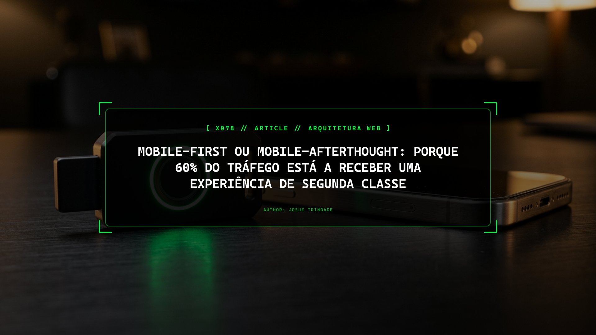 Mobile-First ou Mobile-Afterthought: Porque a Maioria dos Sites Serve 60% do Tráfego Mal