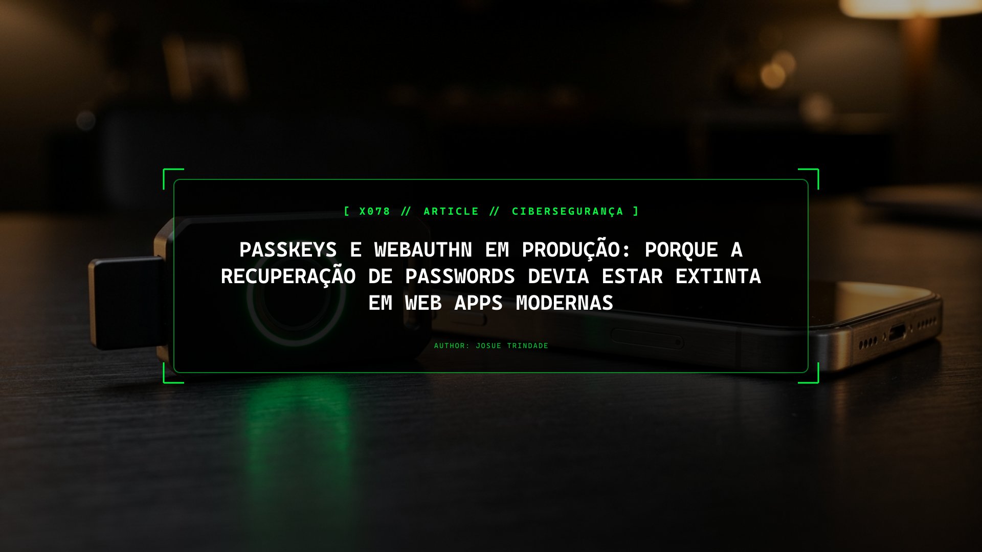 Passkeys e WebAuthn em Produção: Porque a Recuperação de Passwords Devia Estar Extinta em Web Apps Modernas