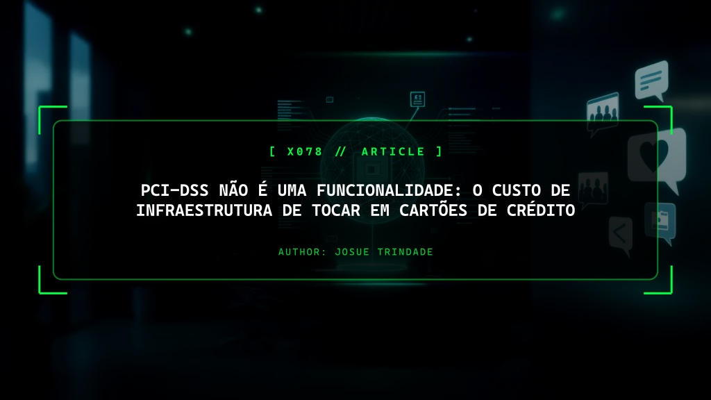 PCI-DSS Não É Uma Funcionalidade: O Custo de Infraestrutura de Tocar em Cartões de Crédito