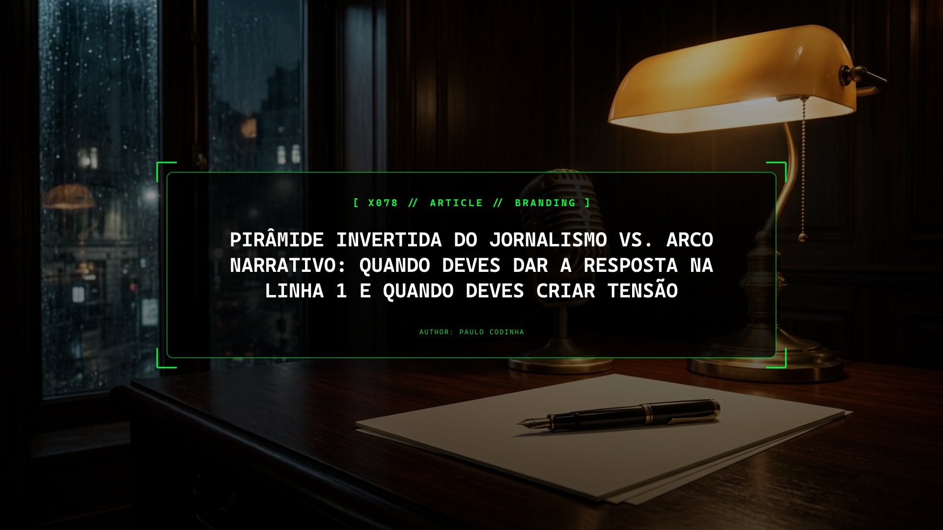 Pirâmide Invertida do Jornalismo vs. Arco Narrativo: Quando Deves Dar a Resposta na Linha 1 e Quando Deves Criar Tensão