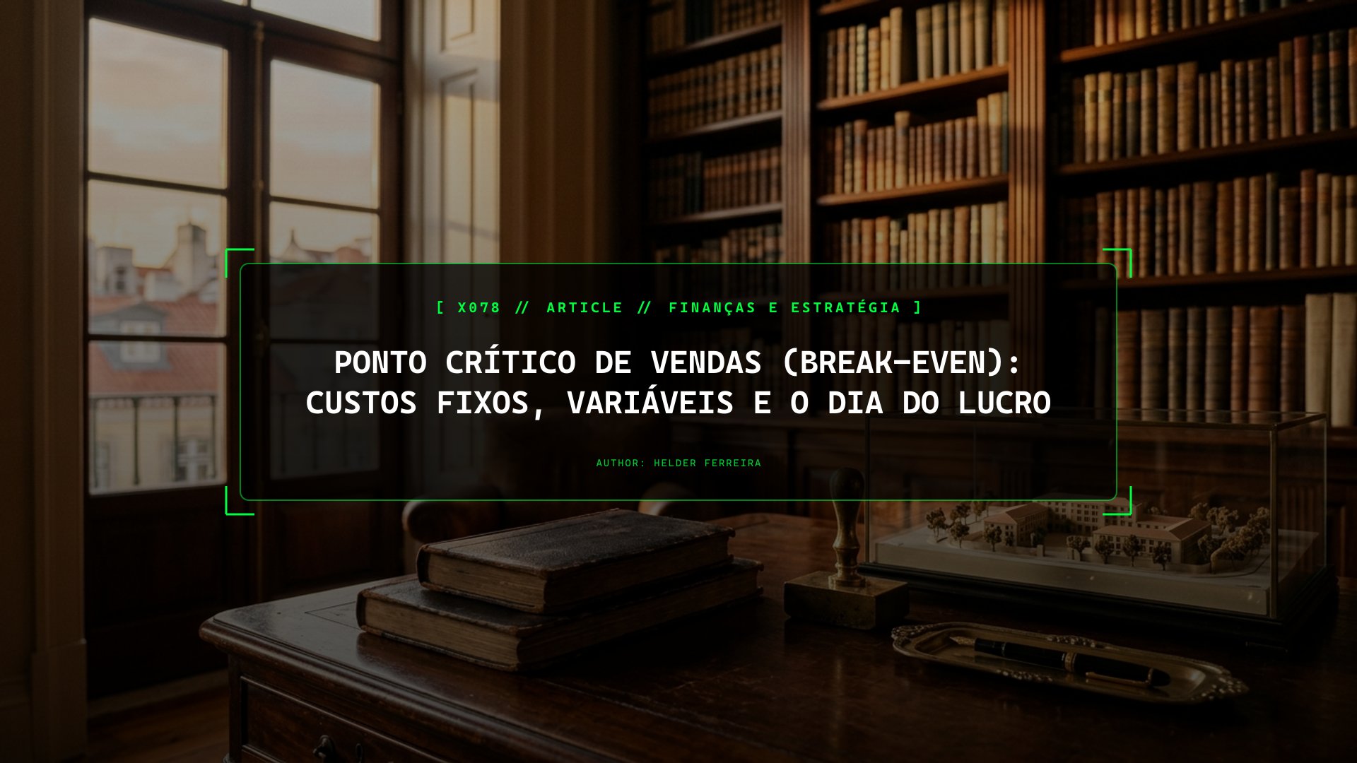 Ponto Crítico de Vendas (Break-Even): Como Saber o Dia em Que Começas a Lucrar