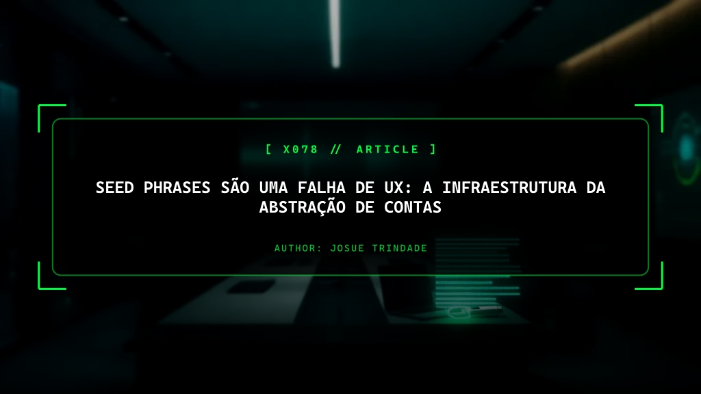 Seed Phrases São Uma Falha de UX: A Infraestrutura da Abstração de Contas