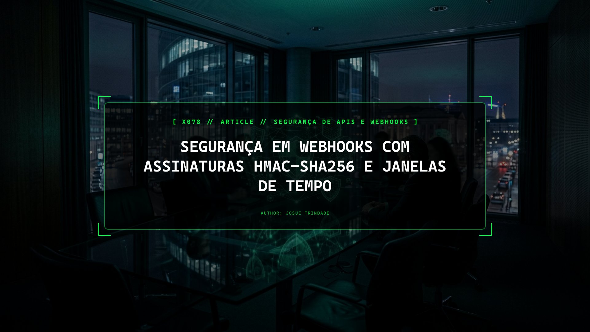 Segurança em Webhooks com Assinaturas HMAC-SHA256 e Janelas de Tempo