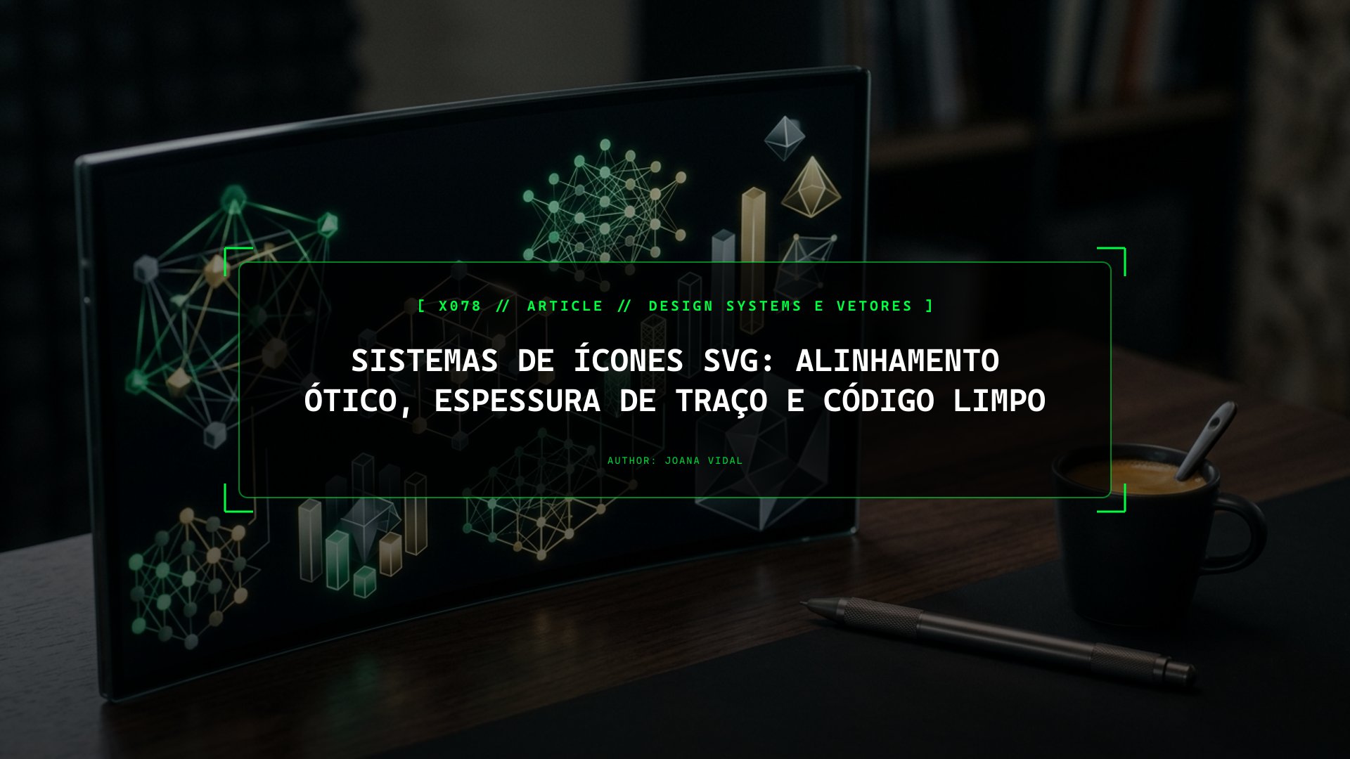 Sistemas de Ícones SVG: Alinhamento Ótico, Espessura de Traço e Código Limpo