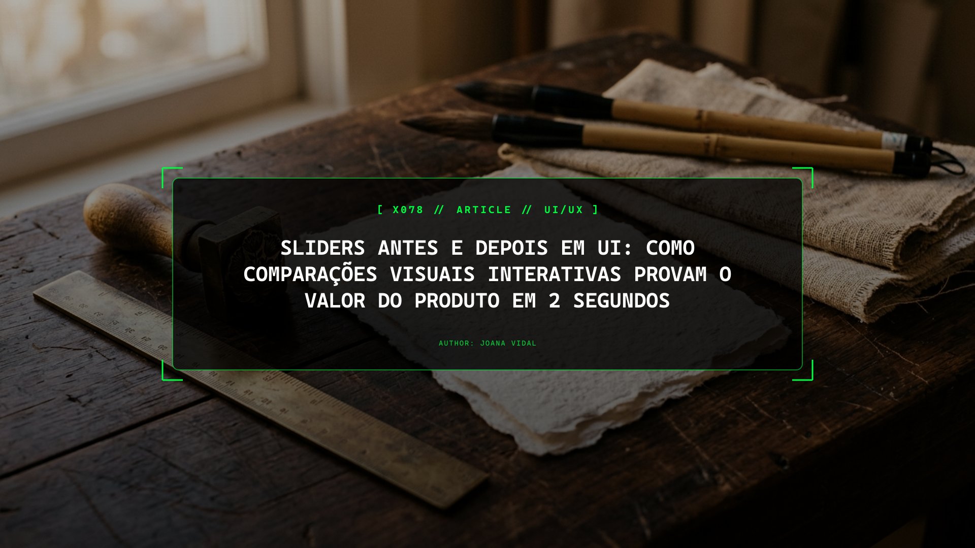 Sliders Antes e Depois em UI: Como Comparações Visuais Interativas Provam o Valor do Produto em 2 Segundos