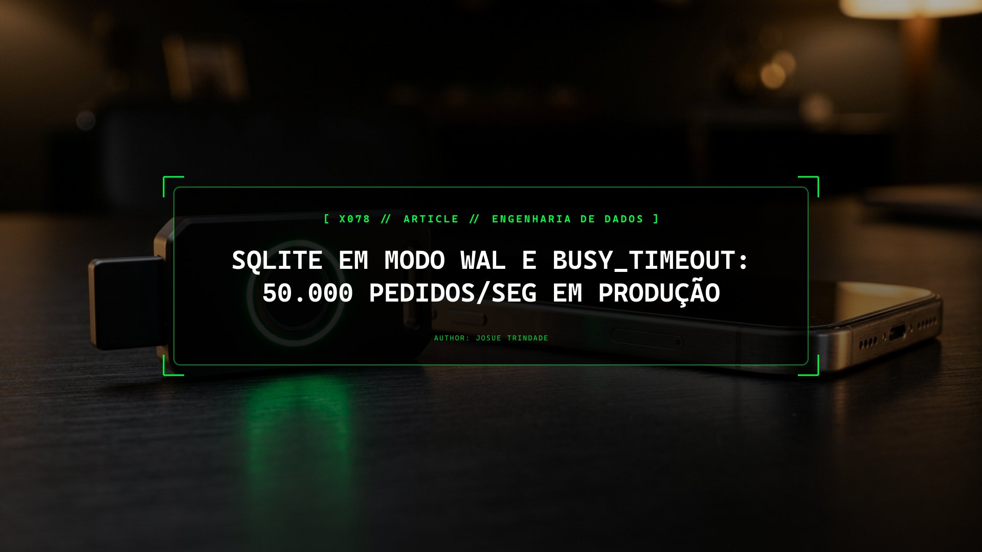 Porque o SQLite de Fábrica Bloqueia sob Carga—e Como Dois Pragmas (journal_mode=WAL e busy_timeout) Aguentam 50.000 Pedidos/Seg