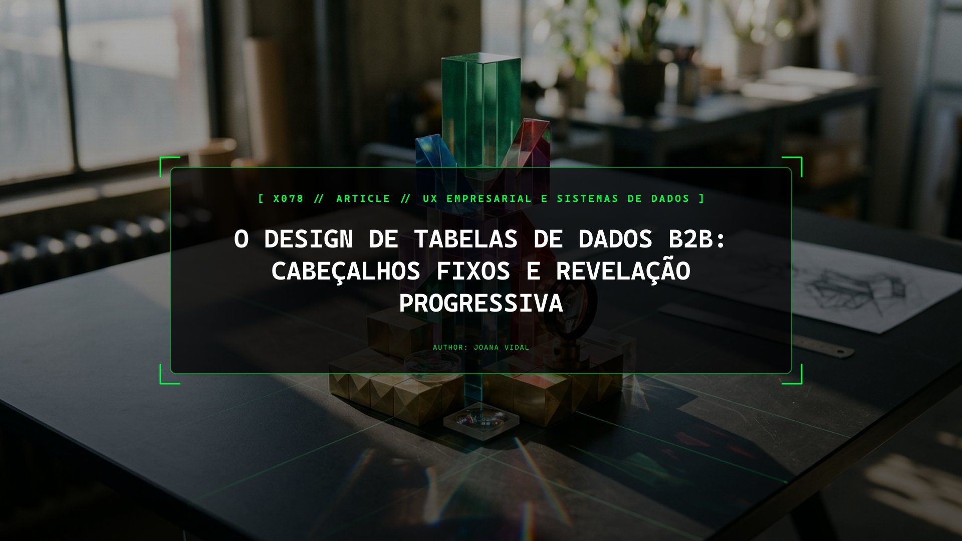 O Design de Tabelas de Dados B2B: Cabeçalhos Fixos e Revelação Progressiva